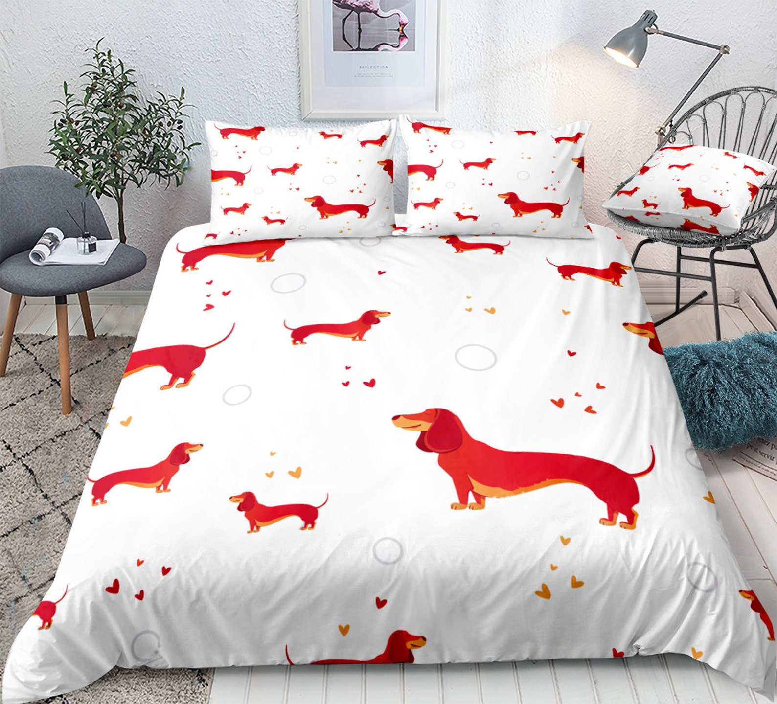 Dog Duvet Cover Duvet Cover Set Bedding Set White Duvet Etsy