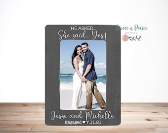 She Said Yes Engagement Gift He Asked She Said Yes Personalized Engagement Gift She Said Yes Personalized Engagement Gift 4x6