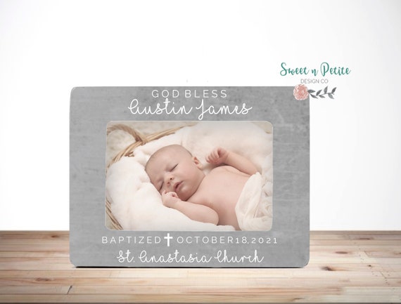 Baptism Frame Baptism Gift Personalized Baptism Gift Christening Gift God Bless Frame Personalized Picture Frame Baptism Gift 4x6