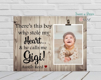 Mother's Day Gift for Gigi Grandma Nana Grandmother Gift Personalized Picture frame, Grandma Frame, Gigi Gift from Grandson, Theres this boy