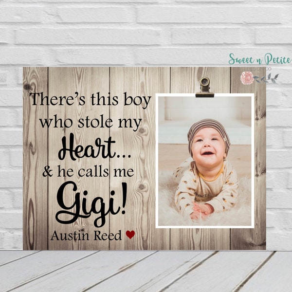 Mother's Day Gift for Gigi Grandma Nana Grandmother Gift Personalized Picture frame, Grandma Frame, Gigi Gift from Grandson, Theres this boy