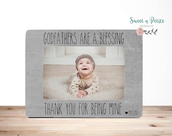 Godfathers Are A Blessing | Gift For Godfather | Godfather Picture Frame | Personalized Frame | Baptism Gift | Christmas Gift Godfather