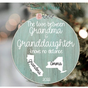 Long Distance Grandmother and Granddaughter Ornament, Gift for Grandmother from granddaughter, The love between Grandma Ornament