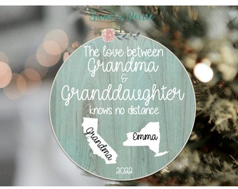 Long Distance Grandmother and Granddaughter Ornament, Gift for Grandmother from granddaughter, The love between Grandma Ornament
