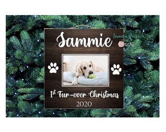 Erste Weihnachten Hundeverzierung, Haustier-Bildverzierung, Haustier-Verzierung, Katzen-erste Weihnachtsverzierung, Foto-Verzierung, Kundenspezifische Haustier-Verzierung