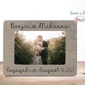 We&#39;re Engaged Engagement Picture Frame Personalized Engagament Picture Frame Engaged Vertical Picture Frame Engagement Gift 4x6