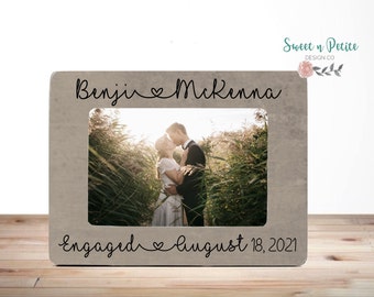 We're Engaged Engagement Picture Frame Personalized Engagament Picture Frame Engaged Vertical Picture Frame Engagement Gift 4x6