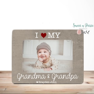 Christmas gift for grandparents Photo Frame, Personalized Gift For Grandparents, I love MY Grandma & Grandpa, Grandchildren Picture Frame