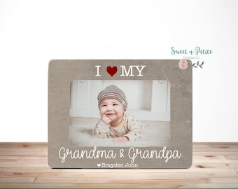 Christmas gift for grandparents Photo Frame, Personalized Gift For Grandparents, I love MY Grandma & Grandpa, Grandchildren Picture Frame