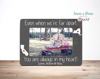 Long Distance States Frame Grandma GIFT Personalized Picture Frame GIFT for Grandma Grandmother States Close Together or Far Apart Quote