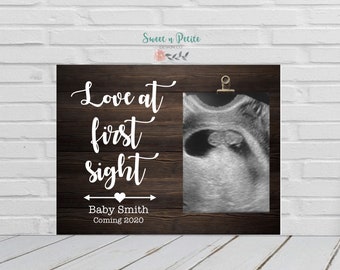 Love at First Sight, Ultrasound Frame, Sonogram Frame, Pregnancy Frame, New Baby Frame, Pregnancy Reveal, Gender Reveal, Baby Shower Gift