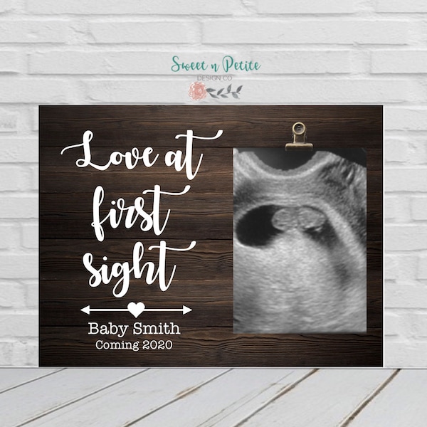 Love at First Sight, Ultrasound Frame, Sonogram Frame, Pregnancy Frame, New Baby Frame, Pregnancy Reveal, Gender Reveal, Baby Shower Gift