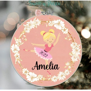 Personalized Ballerina Ornament, Gift for Dancer, Ballet Christmas Gift for Girl, Girl Christmas Ornament, Stocking Stuffer, Keepsake