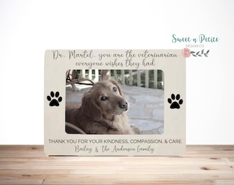 Personalized Veterinarian Picture Frame, Veterinarian Thank You Gift, Veterinarian Appreciation Gift, Personalized Vet Gift, Vet Tech Gift