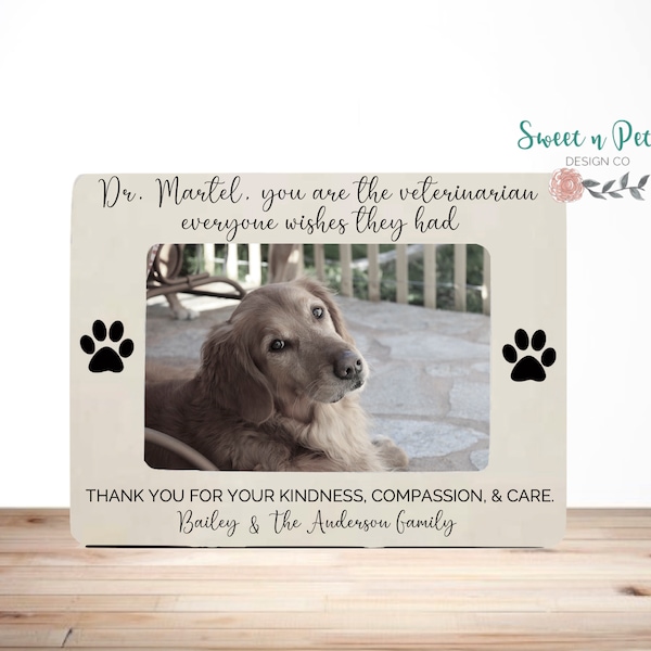 Personalized Veterinarian Picture Frame, Veterinarian Thank You Gift, Veterinarian Appreciation Gift, Personalized Vet Gift, Vet Tech Gift