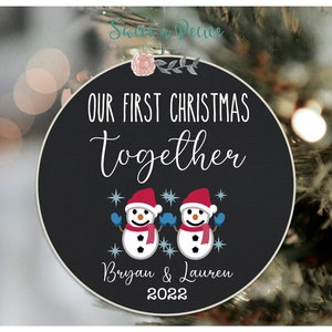 Kerstornament voor stellen - Onze eerste kerst samen - gepersonaliseerde eerste kerst samen - cadeau nieuw stel