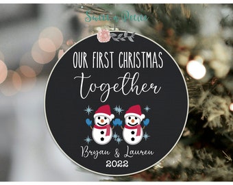 Couples Christmas Ornament - Our First Christmas Together - Personalized First Christmas Together - New Couple Gift