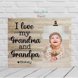 PERSONALIZED Gift For Grandparents, Valentine&#39;s Photo Frame, I LovE MY Grandma & Grandpa, Grandchildren Picture Frame