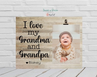 PERSONALIZED Gift For Grandparents, Valentine's Photo Frame, I LovE MY Grandma & Grandpa, Grandchildren Picture Frame