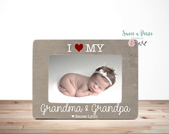 Christmas gift for grandparents Photo Frame, Personalized Gift For Grandparents, I love MY Grandma & Grandpa, Grandchildren Picture Frame