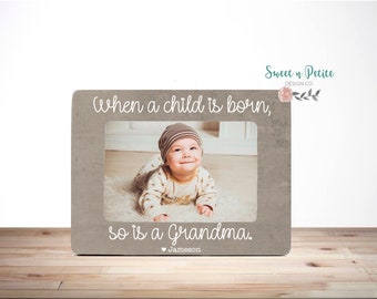 Nueva abuela regalo abuela marco de imagen Nana Gigi Mimi abuela regalos abuelos personalizados Cuando nace un niño también lo es una abuela 4x6
