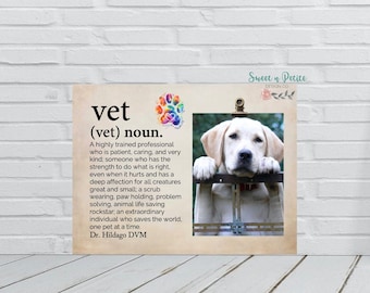 Personalized Veterinarian Picture Frame, Veterinarian Thank You Gift, Veterinarian Appreciation Gift, Personalized Vet Gift, Vet Tech Gift