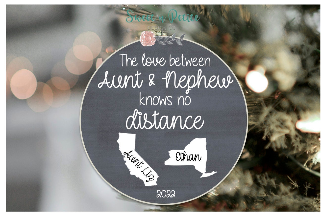 Long Distance Personalized Aunt Gift From Nephew, Auntie or Nephew ...