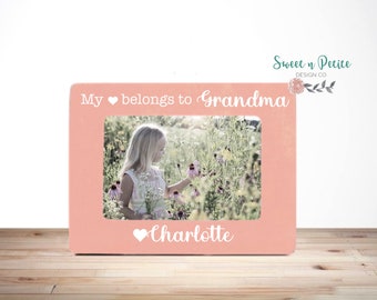 Grandma Gift Grandma Picture Frame Grandparents gift Personalized Grandma Gift My heart belongs to Grandma Picture Frame for Grandma 4x6