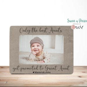 Only The Best Aunts Get Promoted to Great Aunt, Photo Frame Aunt Gift, Pregnancy Reveal, Gifts for Aunts New Aunt Gift, Custom Photo Frame