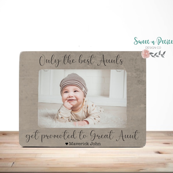 Only The Best Aunts Get Promoted to Great Aunt, Photo Frame Aunt Gift, Pregnancy Reveal, Gifts for Aunts New Aunt Gift, Custom Photo Frame