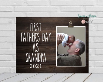 First Fathers Day as Grandpa, Gift For Grandpa, First Fathers Day Gift Grandpa Papa Frame New Grandpa Gift, 1st Fathers Day Gift Frame