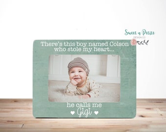 Mothers Day Gift For Mimi Grandma Nana Grandmother Personalized Picture Frame, Theres This Boy Who Stole My Heart Grandma Gift From Grandson