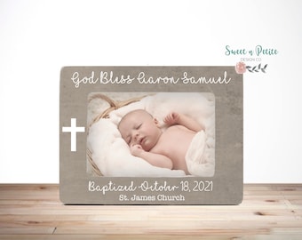 Baptism Frame Baptism Gift Personalized Baptism Gift Christening Gift God Bless Frame Personalized Picture Frame Baptism Gift 4x6