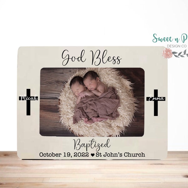 Twin Baptism Gift|Twin Girls Baptism|Twin Boys BaptismTwin Baptism For Godchild|Baptism Gift Twins|Twin Baby Gift|Twin Christening Frame