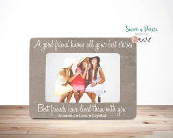 A Good Friend Knows All Your Stories Personalized Wood Frame Best Friend Gift, Sister Gift, Bridesmaid Gift, Best Friend Gift, Wedding Gift