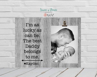 Fathers Day Gift For Dad Best Dad First Fathers Day Gift Daddy Frame New Dad Gift I'm As Lucky As Can Be, 1st Fathers Day Gift Frame For Dad