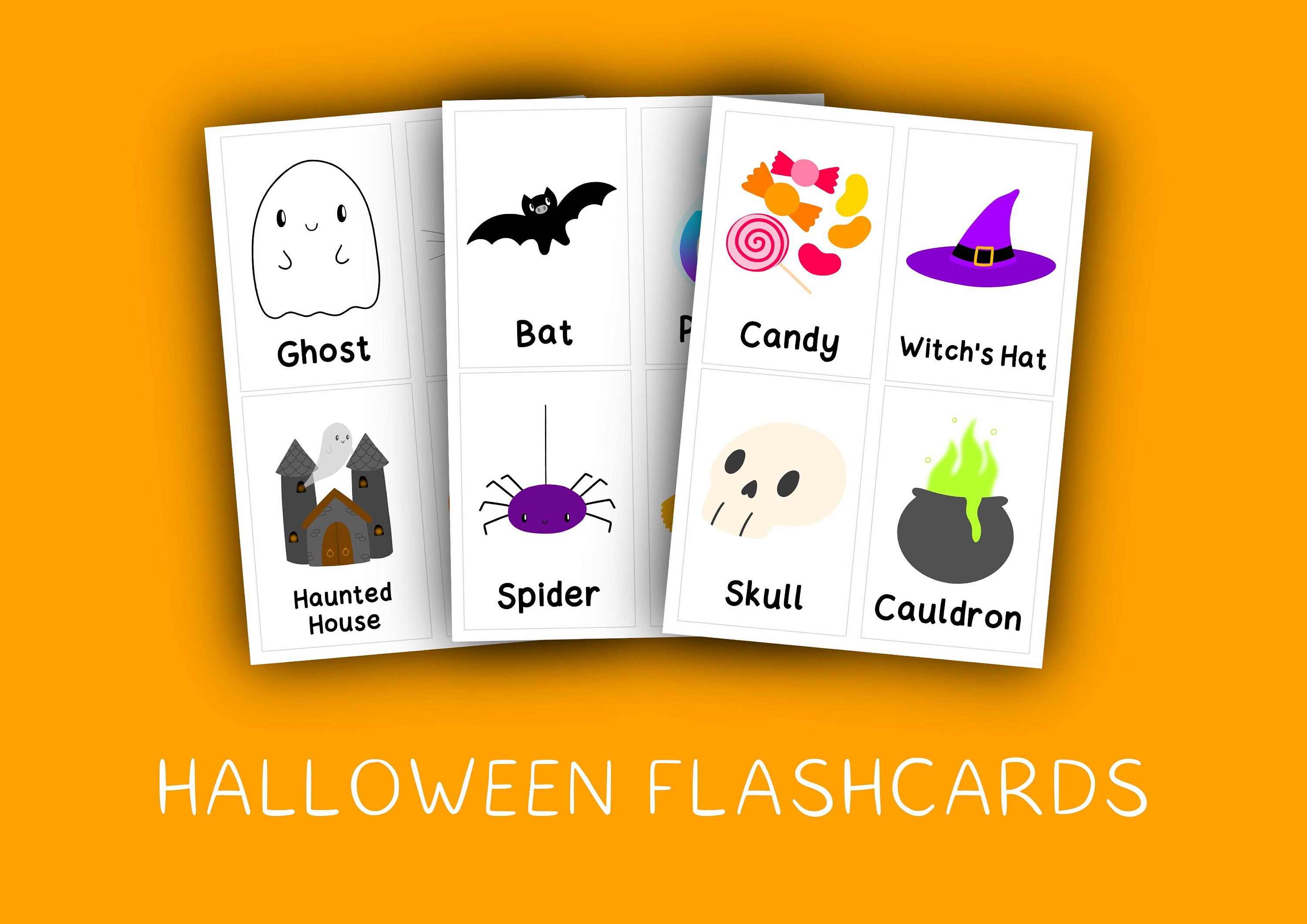 Halloween Flashcards Printable Flashcards for Home and Etsy