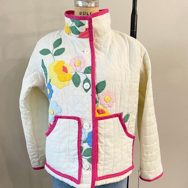 Coat Made from Vintage Floral Quilt