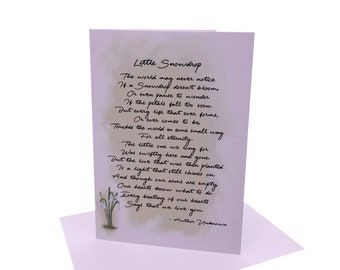 Little Snowdrop Miscarriage Support and Sympathy Card for Infant and Pregnancy Loss