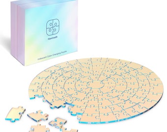 Clear Impossible Round Acrylic Jigsaw Puzzle - 100 Color Changing Iridescent pieces