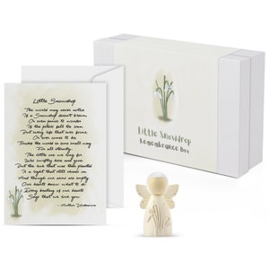 Little Snowdrop Remembrance Box - Miscarriage Gifts for Mothers - Sympathy Card and Memorial Angel Gift for Infant or Pregnancy Loss