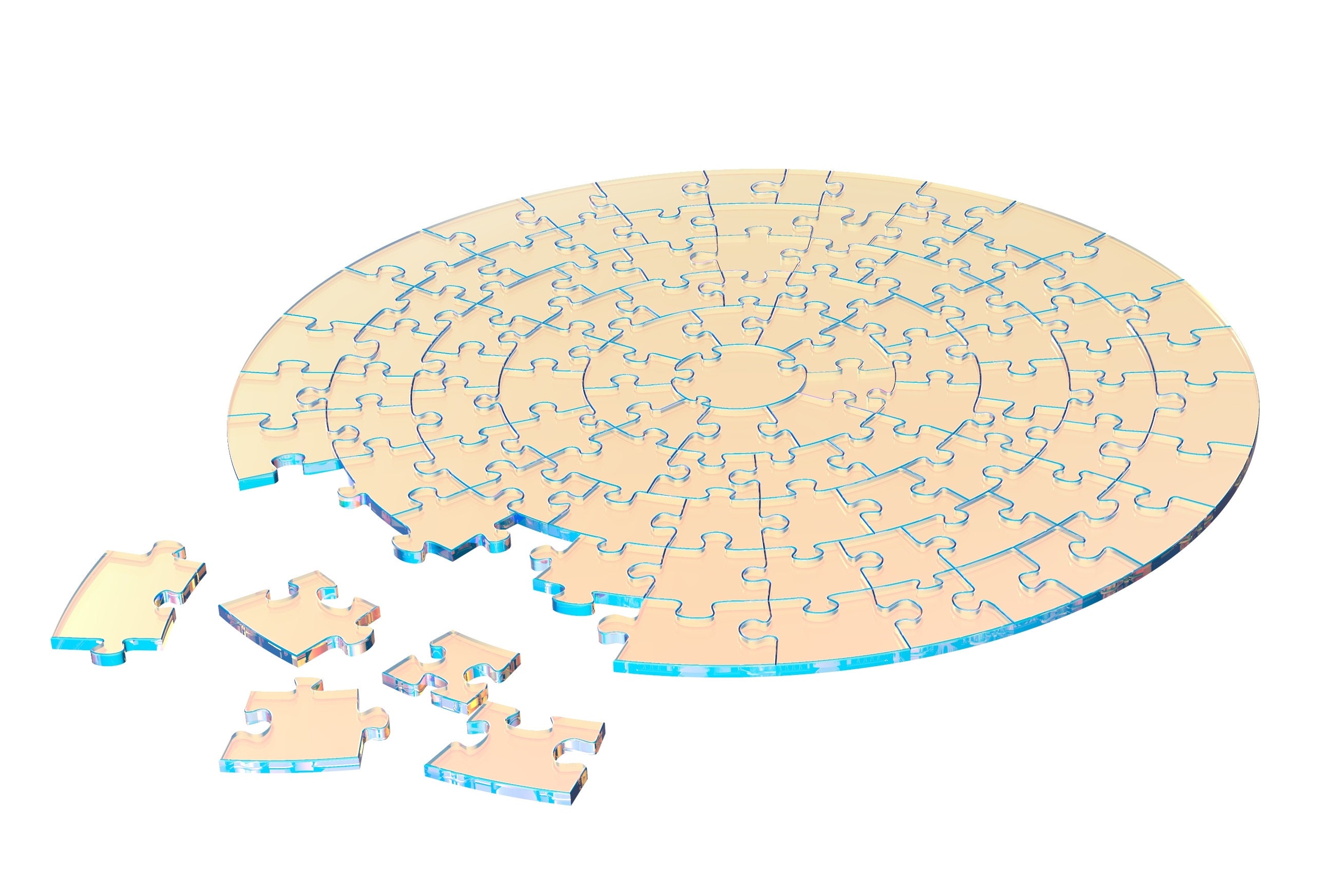 Clearly Impossible Puzzle - 49 Piece Transparent Acrylic Color Changing Jigsaw Challenge