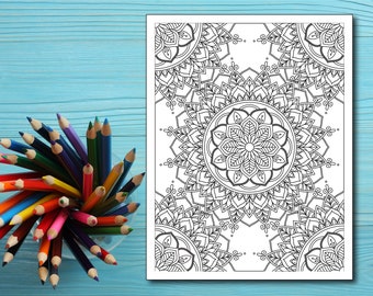 Mandala para colorear páginas / 40 Diseños de Mandala / Descarga instantánea / 8.5x11 / 3 Páginas Florales Gratis