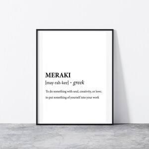 Bohemian Wall Decor Meraki Definition Print
