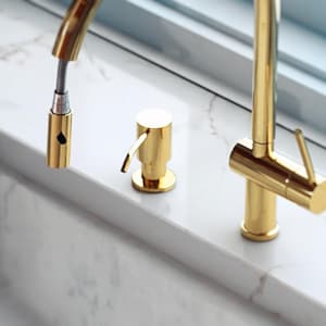 Soap Dispenser Set, Unlacquered Brass Soap Dispenser, Solid Brass Dish Soap Dispenser
