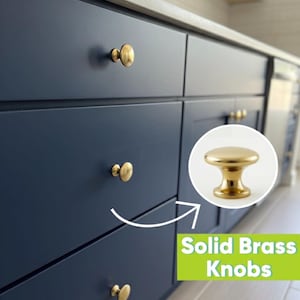 Unlacquered Brass Cabinet Knob: Round Kitchen Drawer Pull