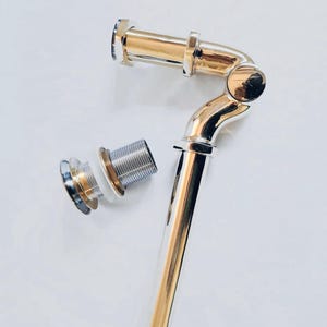 Tubo di scarico P Trap in ottone non laccato, sifone per acqua in ottone in stile antico
