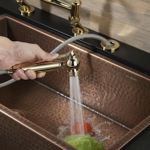 Unlacquered Brass Kitchen Sink Side Sprayer, High Pressure