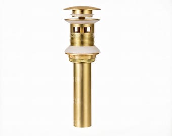 Bathroom Sink Pop-Up Drain with Overflow – US Standard, Unlacquered Brass