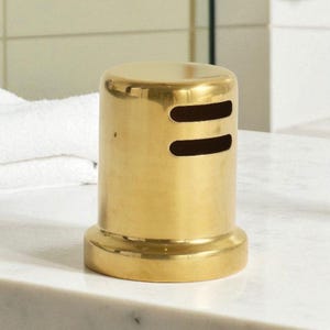 Handmade Unlacquered Brass Air Gap Cover, Solid Dishwasher Part